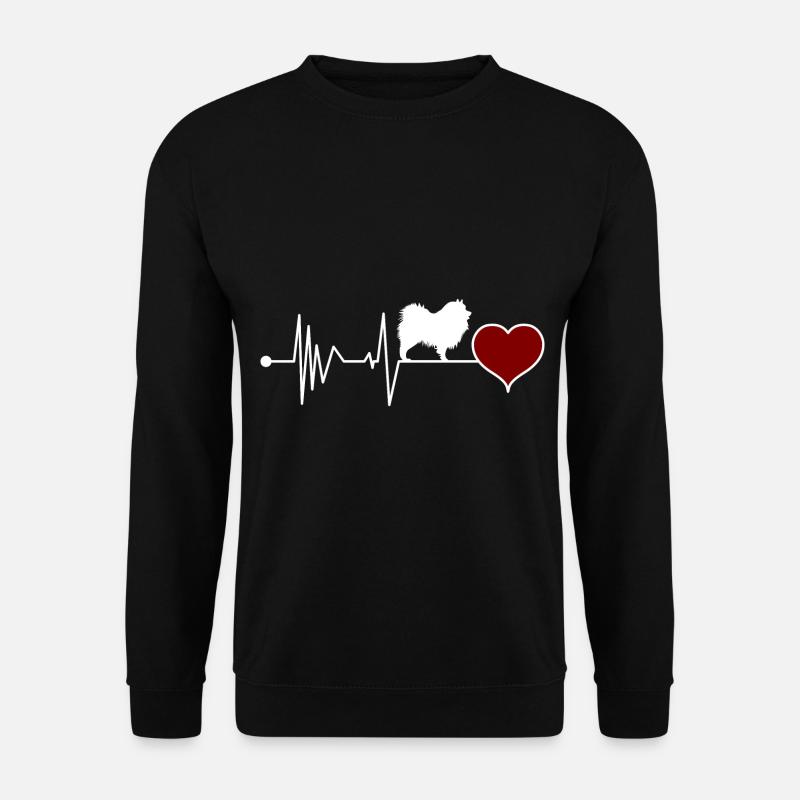 German Wolfsspitz Spitz Keeshond Heartbeat - Unisex Sweatshirt - black