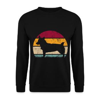 Suédois Vallhund Västgötaspets Retro Vintage - Sweat-shirt Unisexe - noir - Devant - Alina (178cm) & Michal (187cm)