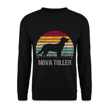 Nova Scotia Duck Tolling Great Retriever Vintage - Unisex Sweatshirt - black - Front - Alina (178cm) & Michal (187cm)
