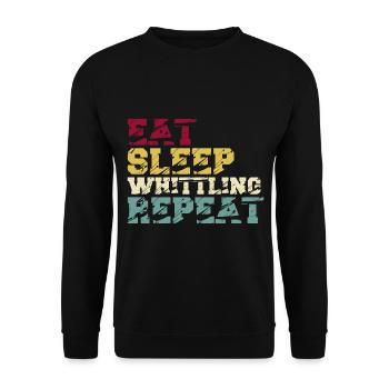 Whittling Holzschnitzer Holz Schnitzen Spruch - Unisex Pullover - Schwarz - Vorne - Alina (178cm) & Michal (187cm)