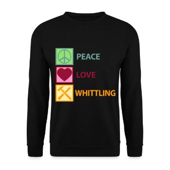 Whittling Holzschnitzer Holz Schnitzen Spruch - Unisex Pullover - Schwarz - Vorne - Alina (178cm) & Michal (187cm)