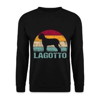 Lagotto Romagnolo Dog Vintage Retro - Unisex Sweatshirt - black - Front - Alina (178cm) & Michal (187cm)