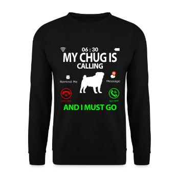 Chug dog calls Funny saying Funny Dictons Funny - Sweat-shirt Unisexe - noir - Devant - Alina (178cm) & Michal (187cm)