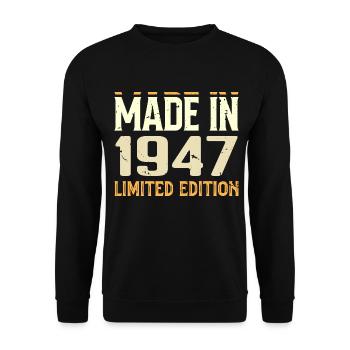 Cadeau Anniversaire 1947 Génial Depuis 1947 Retro - Sweat-shirt Unisexe - noir - Devant - Alina (178cm) & Michal (187cm)
