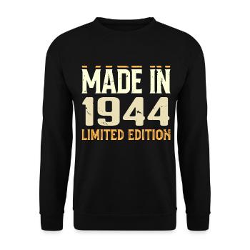 Awesome 1944 Anniversary Gift From 1944 Retro - Unisex Sweatshirt - black - Front - Alina (178cm) & Michal (187cm)
