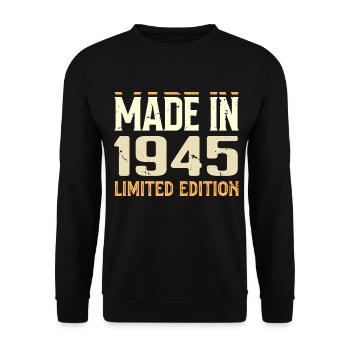 Cadeau Anniversaire 1945 Génial Depuis 1945 Retro - Sweat-shirt Unisexe - noir - Devant - Alina (178cm) & Michal (187cm)