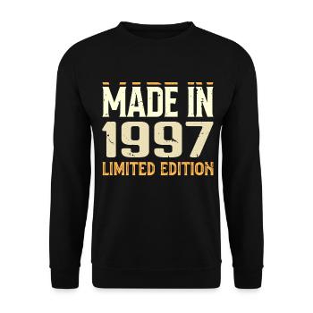 Cadeau Anniversaire 1997 Génial Depuis 1997 Retro - Sweat-shirt Unisexe - noir - Devant - Alina (178cm) & Michal (187cm)
