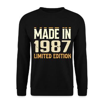 Awesome 1987 Birthday Gift Since 1987 Retro - Unisex Sweatshirt - black - Front - Alina (178cm) & Michal (187cm)
