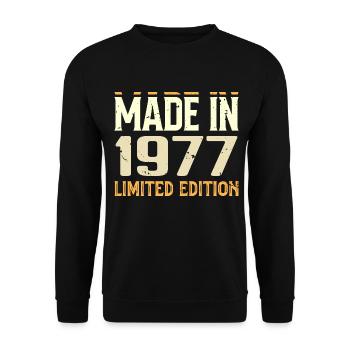 Tolles 1977 Geburtstagsgeschenk seit 1977 Retro - Unisex Pullover - Schwarz - Vorne - Alina (178cm) & Michal (187cm)