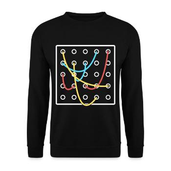 Modular Synthesizer Vintage Keyboard Analog - Unisex Pullover - Schwarz - Vorne - Alina (178cm) & Michal (187cm)