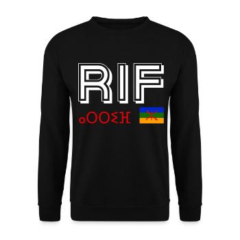 Rif Amazigh Maroc - Sweat-shirt Unisexe - noir - Devant - Alina (178cm) & Michal (187cm)