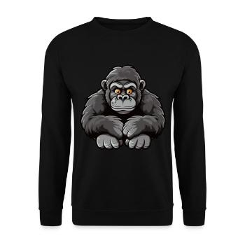 Niedlicher Affe für Kinder für Kinder - Unisex Pullover - Schwarz - Vorne - Alina (178cm) & Michal (187cm)