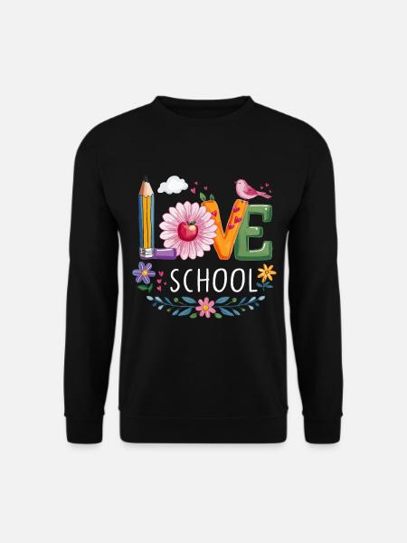 Bunte lustige Liebe Schule Design für Schüler und - Unisex Pullover - Schwarz