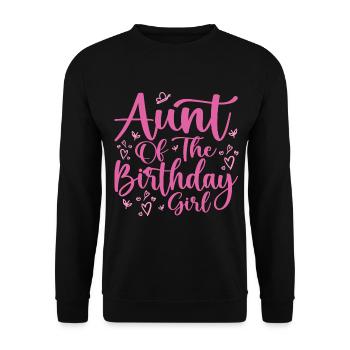 Aunt Of The Birthday Girl Family Matching Party - Unisex Sweatshirt - black - Front - Alina (178cm) & Michal (187cm)