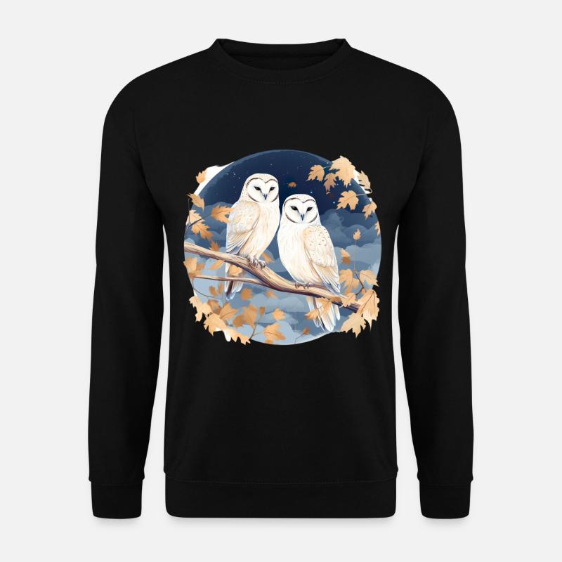 Schleiereule Eulen für einen Eulen Fan - Unisex Pullover - Schwarz