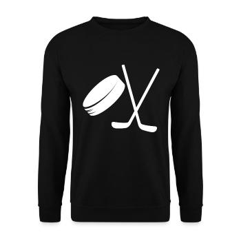 Sports d’hiver de hockey sur glace avec bâton et rondelle - Sweat-shirt Unisexe - noir - Devant - Alina (178cm) & Michal (187cm)