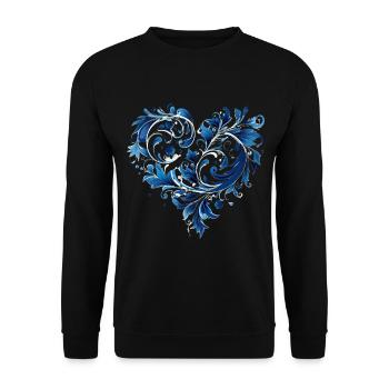 Kunst Herz Liebe Liebesbeweis Gefühle - Unisex Pullover - Schwarz - Vorne - Alina (178cm) & Michal (187cm)