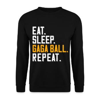 Eat. Sleep. Gaga Ball. Repeat. Dodgeball Gagaball - Unisex Pullover - Schwarz - Vorne - Alina (178cm) & Michal (187cm)