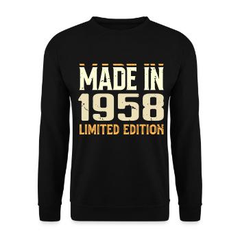 Awesome 1958 Anniversary Gift Since 1958 Retro - Unisex Sweatshirt - black - Front - Alina (178cm) & Michal (187cm)