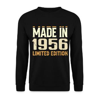Tolles Geschenk zum Jubiläum von 1956 seit 1956 Retro - Unisex Pullover - Schwarz - Vorne - Alina (178cm) & Michal (187cm)