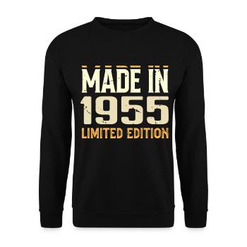 Awesome 1955 Anniversary Gift Since 1955 Retro - Unisex Sweatshirt - black - Front - Alina (178cm) & Michal (187cm)