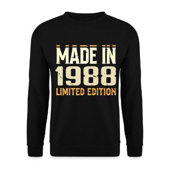 Cadeau Anniversaire 1988 Génial Depuis 1988 Retro - Sweat-shirt Unisexe - noir - Devant - Alina (178cm) & Michal (187cm)