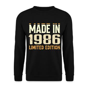 Cadeau Anniversaire 1986 Génial Depuis 1986 Retro - Sweat-shirt Unisexe - noir - Devant - Alina (178cm) & Michal (187cm)