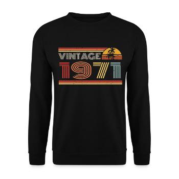 1971 Limited Edition Birthday Outfit 1971 vintag - Unisex Sweatshirt - black - Front - Alina (178cm) & Michal (187cm)