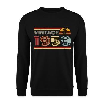 1959 Limited Edition Geburtstag Outfit 1959 vintag - Unisex Pullover - Schwarz - Vorne - Alina (178cm) & Michal (187cm)