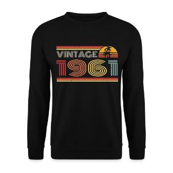 1961 Limited Edition Geburtstag Outfit 1961 vintag - Unisex Pullover - Schwarz - Vorne - Alina (178cm) & Michal (187cm)