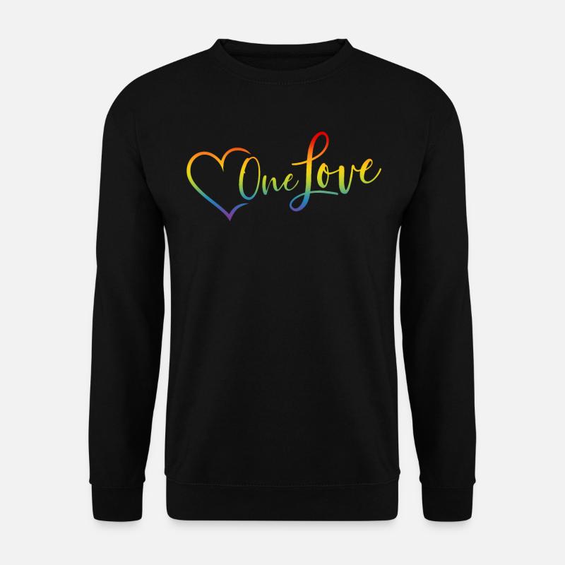 LGBT Herz One Love Regenbogen CSD Gay Pride Liebe - Unisex Pullover - Schwarz