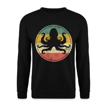 Oktopus - Unisex Pullover - Schwarz - Vorne - Alina (178cm) & Michal (187cm)