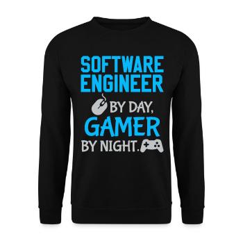 Gamer Software Engineer - Unisex Sweatshirt - black - Front - Alina (178cm) & Michal (187cm)