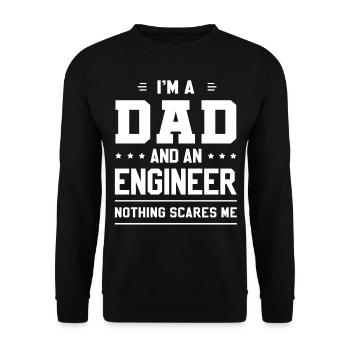 Père ingénieur - Sweat-shirt Unisexe - noir - Devant - Alina (178cm) & Michal (187cm)