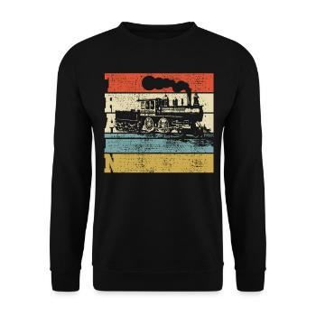 Train vintage - Sweat-shirt Unisexe - noir - Devant - Alina (178cm) & Michal (187cm)