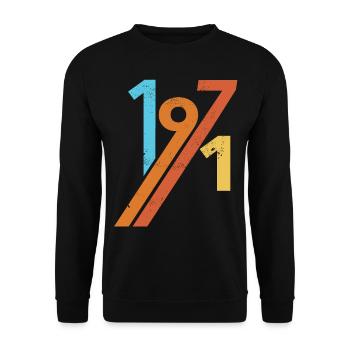 1971 vintage retro birthday - Unisex Sweatshirt - black - Front - Alina (178cm) & Michal (187cm)