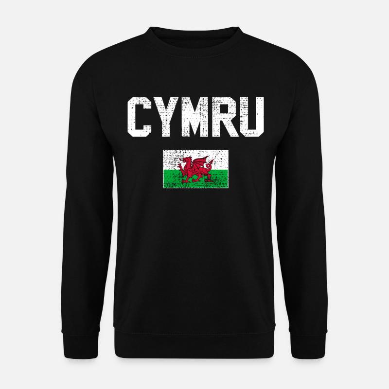 Vintage Wales Flagge - Unisex Pullover - Schwarz