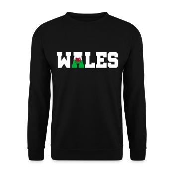 Wales Wales Wales - Unisex Pullover - Schwarz - Vorne - Alina (178cm) & Michal (187cm)