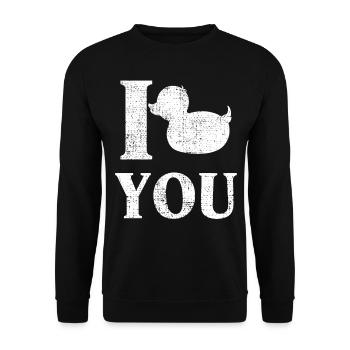 Je te canard - Sweat-shirt Unisexe - noir - Devant - Alina (178cm) & Michal (187cm)
