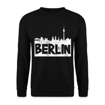 Berlin Berlin Berlin - Unisex Sweatshirt - black - Front - Alina (178cm) & Michal (187cm)