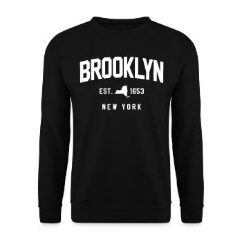 BROOKLYN SHIRT - Unisex Sweatshirt - black - Front - Alina (178cm) & Michal (187cm)