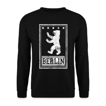 Berlin Baer - Unisex Pullover - Schwarz - Vorne - Alina (178cm) & Michal (187cm)
