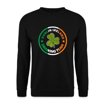 Dublin Ireland shamrock flag - Unisex Sweatshirt - black - Front - Alina (178cm) & Michal (187cm)