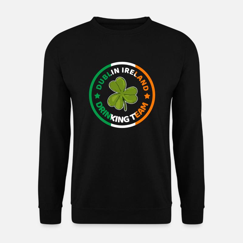 Dublin Irland Kleeblatt Flagge - Unisex Pullover - Schwarz
