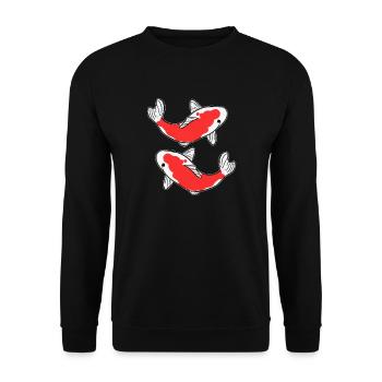 Koi poisson - Sweat-shirt Unisexe - noir - Devant - Alina (178cm) & Michal (187cm)