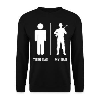 My father is a soldier - Unisex Sweatshirt - black - Front - Alina (178cm) & Michal (187cm)
