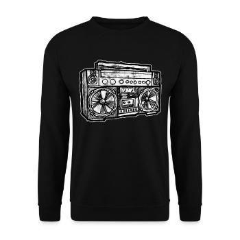 Cassette Ghetto Blaster Hip Hop - Unisex Sweatshirt - black - Front - Alina (178cm) & Michal (187cm)