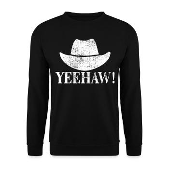 Cowboy Western Reiten - Unisex Pullover - Schwarz - Vorne - Alina (178cm) & Michal (187cm)