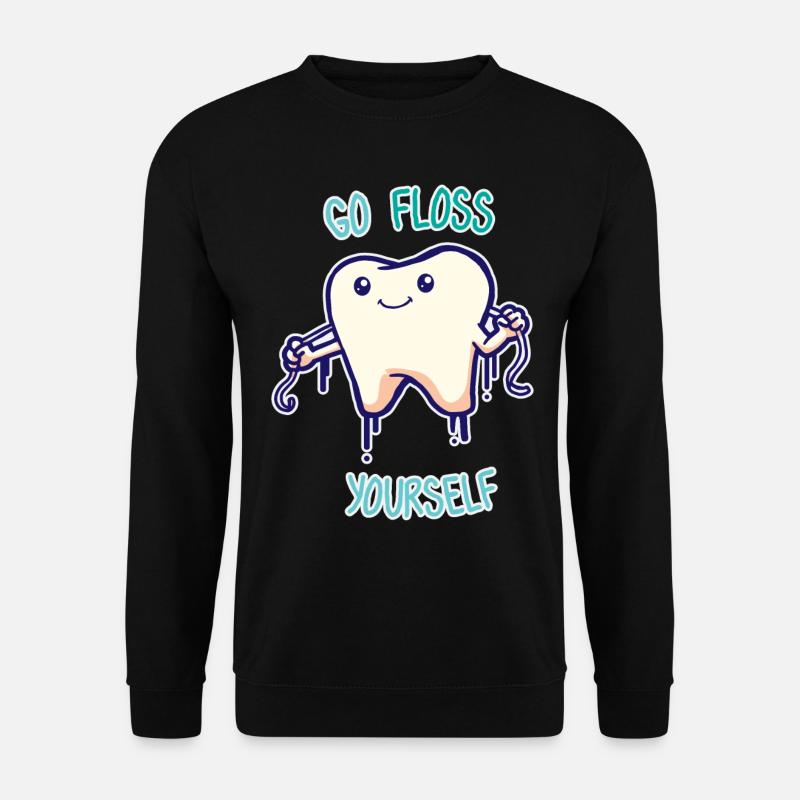 Tooth dentist flossing - Unisex Sweatshirt - black