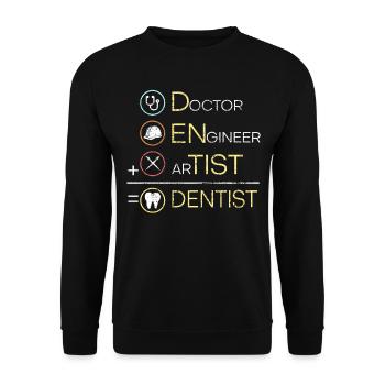 Dentiste chemise drôle - Sweat-shirt Unisexe - noir - Devant - Alina (178cm) & Michal (187cm)